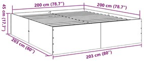 Estrutura de cama 200x200 cm derivados de madeira branco