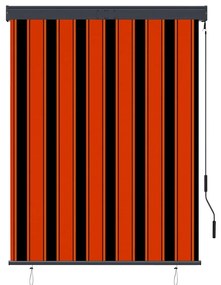 Estore de rolo para exterior 120x250 cm laranja e castanho
