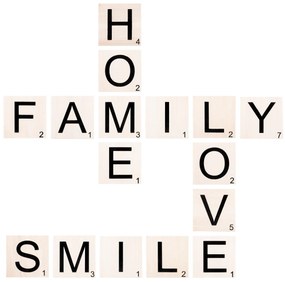 Acessório Decorativo de Parede Scrabble Set – Preto e Branco – 95 x 95