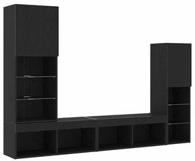 Armário para TV LED vidaXL Carvalho Preto 30.5x30x102 cm Madeira Engen