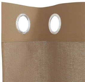 Cortinas de voile com ilhós 2 pcs castanho-claro