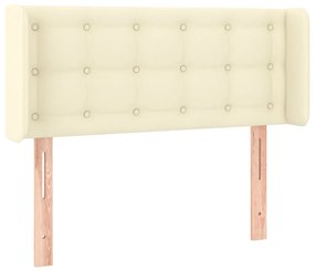 Cabeceira de cama c/ LED 103x16x78/88 cm couro artificial crème