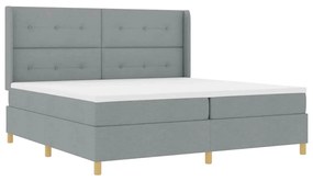 Cama Box com Colchão Cinza Claro 200 x 200 cm