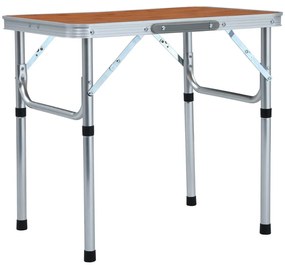 vidaXL Mesa de campismo dobrável 60x45 cm alumínio