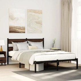 vidaXL Cama sem colchão com cabeceira 160x200 cm carvalho castanho