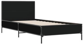 Estrutura de cama 90x200 cm derivados de madeira/metal preto