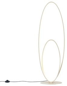 Candeeiro de pé de design bege com LED regulável em 3 níveis - Boomerang Design