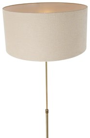 Candeeiro de pé ajustável bronze com abajur castanho claro 50 cm - Parte Design