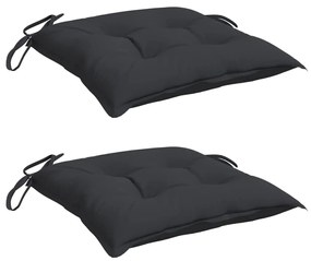 Almofadões de cadeira 2 pcs 40x40x7 cm tecido oxford preto