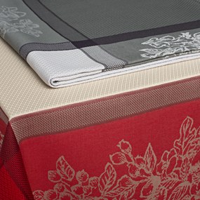 Toalhas de mesa  anti nódoas 100% algodão - Sardenha Fateba: Vermelho 1 Toalha de mesa 150x300 cm