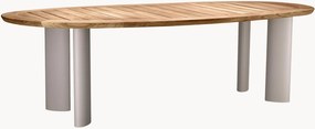 Mesa de jantar oval para jardim com tampo em madeira de teca Free From