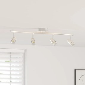 vidaXL Spotlight de Teto 4 Direções Ajustáveis Níquel Mate GU10
