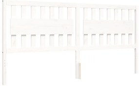 Estrutura de cama com cabeceira 200x200cm madeira maciça branco