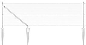 Cerca de Fio Soldado com 13 postes de espeto 0.6x25 m Aço Galvanizado