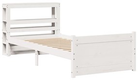 Estrutura cama c/ cabeceira 75x190 cm pinho maciço