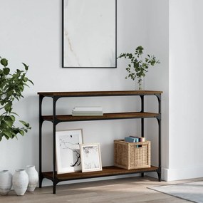 Mesa consola 100x29x75 cm derivados madeira carvalho castanho