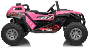 Buggy elétrico para Crianças 24V 2 Lugares RTR Monster Speed ​​4x4, Rodas Espuma EVA, assento couro ecológico Rosa