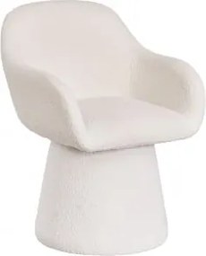 Pack De 2 Cadeiras De Jantar Giratórias Com Braços Estofadas Erica Bouclé Branco - Sklum