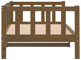 Sofá-cama 90x200 cm madeira de pinho maciça castanho mel