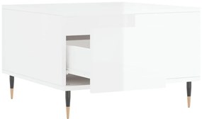 Mesa de centro 55x55x36,5 cm derivados madeira branco brilhante