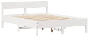 Cama sem colchão 120x200 cm madeira de pinho maciça branco