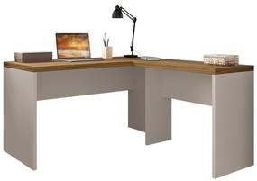 Secretária STUDIO – 136x150x75 cm – Bilaminado Cor de Mel e Cacau