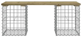 Banco de jardim c/ design gabião 103x31x42 cm pinho impregnado