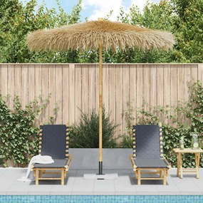 41508 vidaXL Guarda-sol de bambu 270 cm cobertura em folhas de bananeira