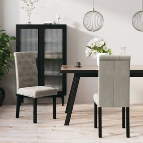 vidaXL Cadeiras de jantar 2 pcs veludo cinzento-claro