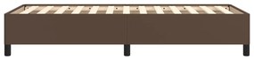 Estrutura de Cama Salu em Couro Artificial Castanho - 90x190 cm - Desi