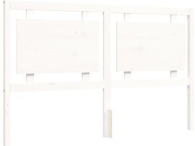 Cama sem colchão 160x200 cm madeira de pinho maciça branco