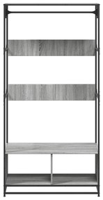 Roupeiro 90x50x180 cm derivados de madeira cinzento sonoma
