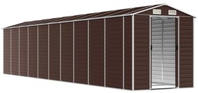 Abrigo de jardim 191x895x198 cm aço galvanizado castanho