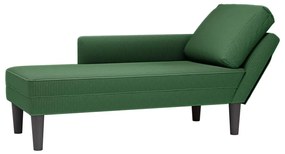 Chaise lounge com almofada tecido corduroy selva verde