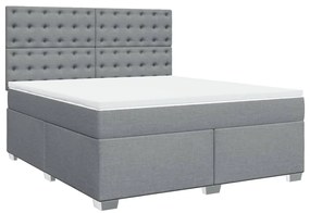 Cama com molas/colchão 180x200 cm tecido cinzento-claro