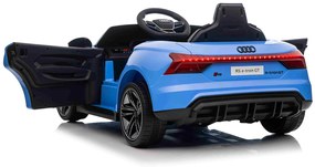 Carro elétrico para crianças Audi RS E-tron GT 12V, controlo remoto, USB / AUX, Bluetooth, bateria de lítio, luzes LED licença ORIGINAL Azul