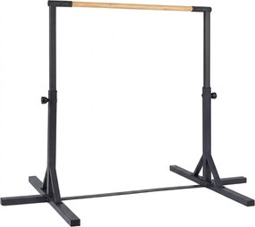 Barra de ginástica ajustável 85-145 cm 12 níveis Estrutura metálica Base antiderrapante para maiores de 3 anos Preto
