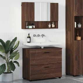 vidaXL Conjunto de Móveis para Banheiro 2 pcs Carvalho castanho