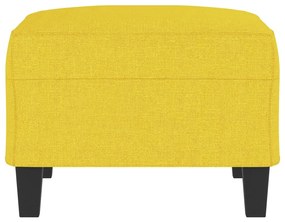 Apoio de pés 70x55x41 cm tecido amarelo-claro