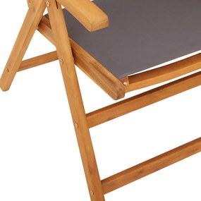Cadeiras jardim reclin. 6 pcs tecido/madeira maciça antracite
