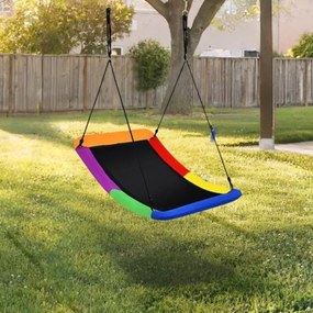 Baloiço de árvore para crianças de exterior em tecido PP Oxford com cordas ajustáveis para parque pátio jardim 155 x 83 cm Multicolor