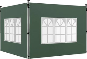 2 Paredes Laterais para Tenda de 3x3 / 3x4 m 295x195 cm (ESTRUTURA NÃO INCLUIDA) Parede de Substituição de Tecido Oxford para Tendas Dobráveis Verde