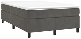 Estrutura de cama sem colchão 120x200 cm veludo cinzento-escuro