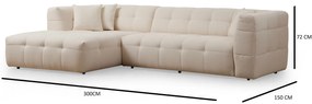 Sofá de Canto Cady – Bege – 300 x 150 cm