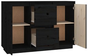 Aparador 111x34x75 cm madeira de pinho maciça preto