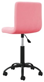 Cadeira de escritório giratória veludo rosa