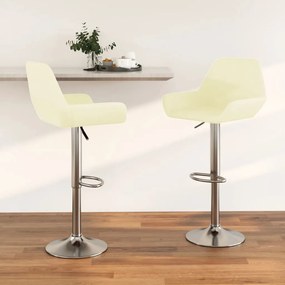 vidaXL Bancos de bar 2 pcs tecido cor creme