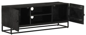 Móvel de TV 110x30x40 cm mangueira maciça e ferro preto