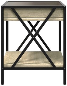 Mesa de centro luzes LED Infinity 40x40x49 cm carvalho sonoma