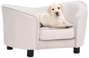 vidaXL Sofá para cães 69x49x40 cm pelúcia e couro artificial cor creme